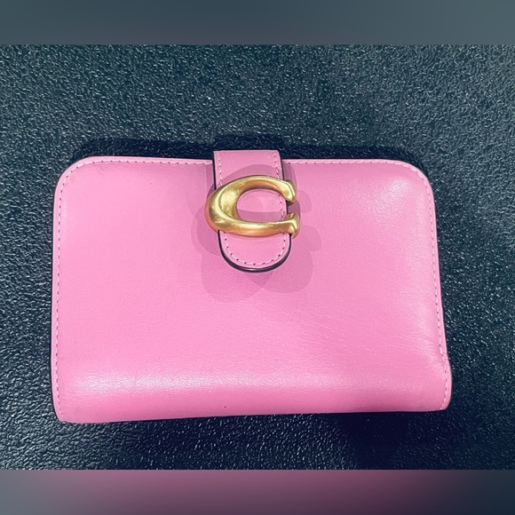 Coach “Tabby” Leather Brass in Fuchsia Color Wallet - Picture 2 of 12